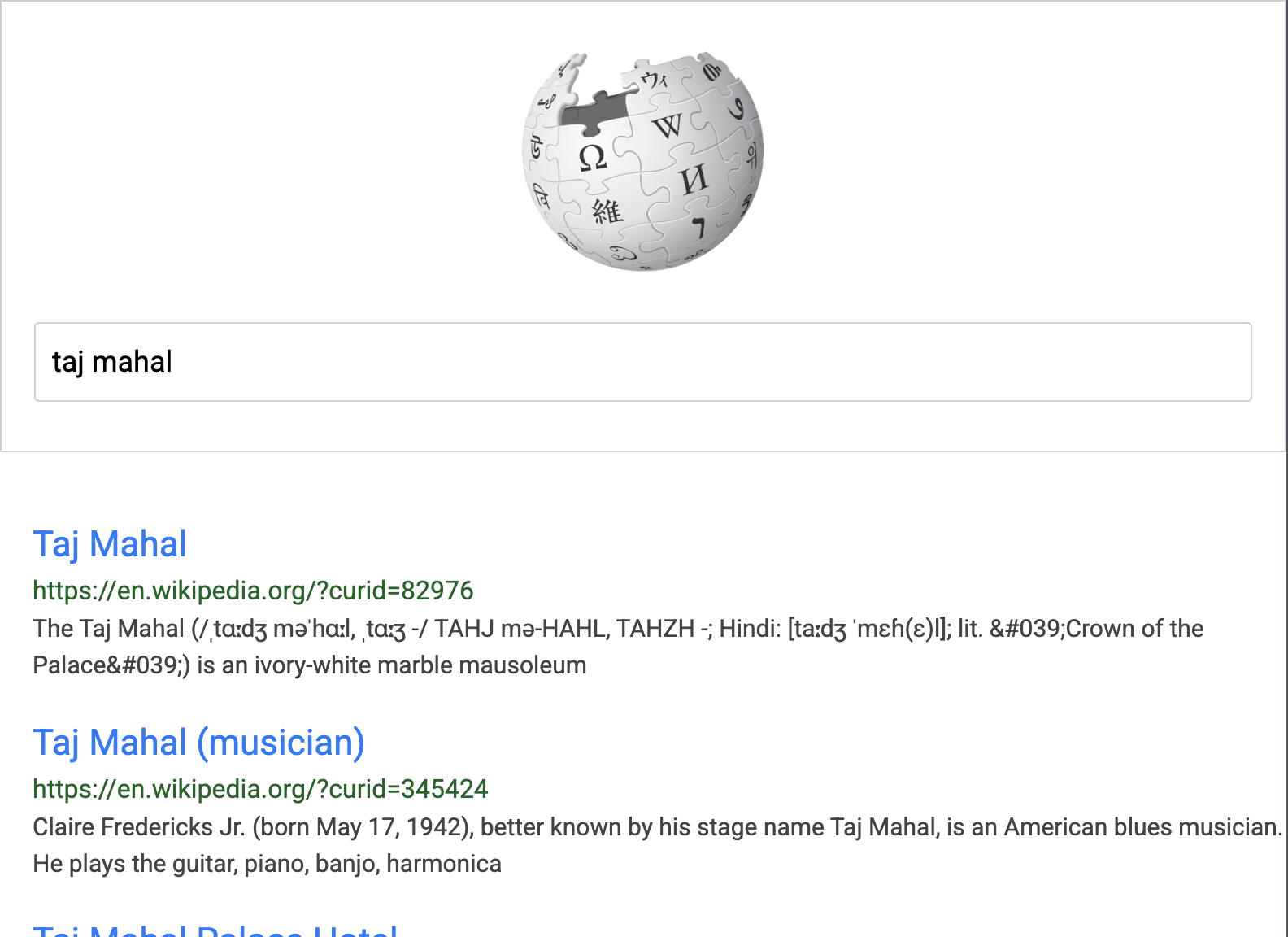 Wikipedia Search
